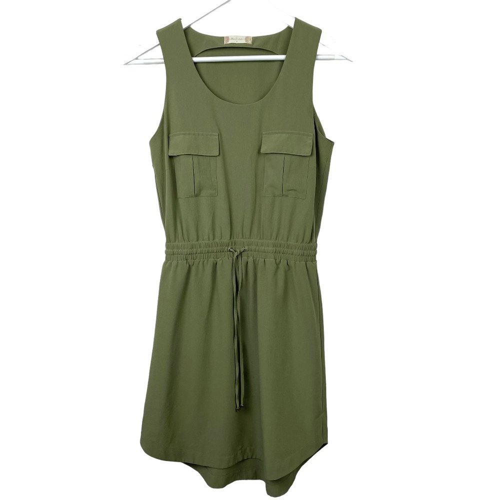 ALTAR'D STATE Womens S Green Casual Sleeveless Double Pocket Tie Waist Dress